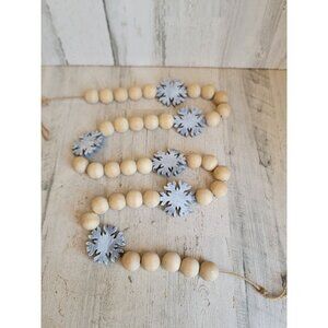 Wooden‎ snowflake Garland home decor hanging Xmas figure Gray